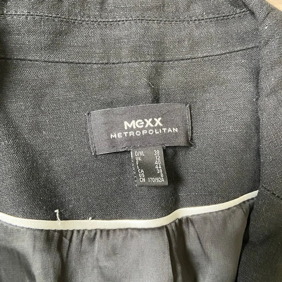 Mexx classic black linen blend button blazer Sz 8 - Picture 5 of 10